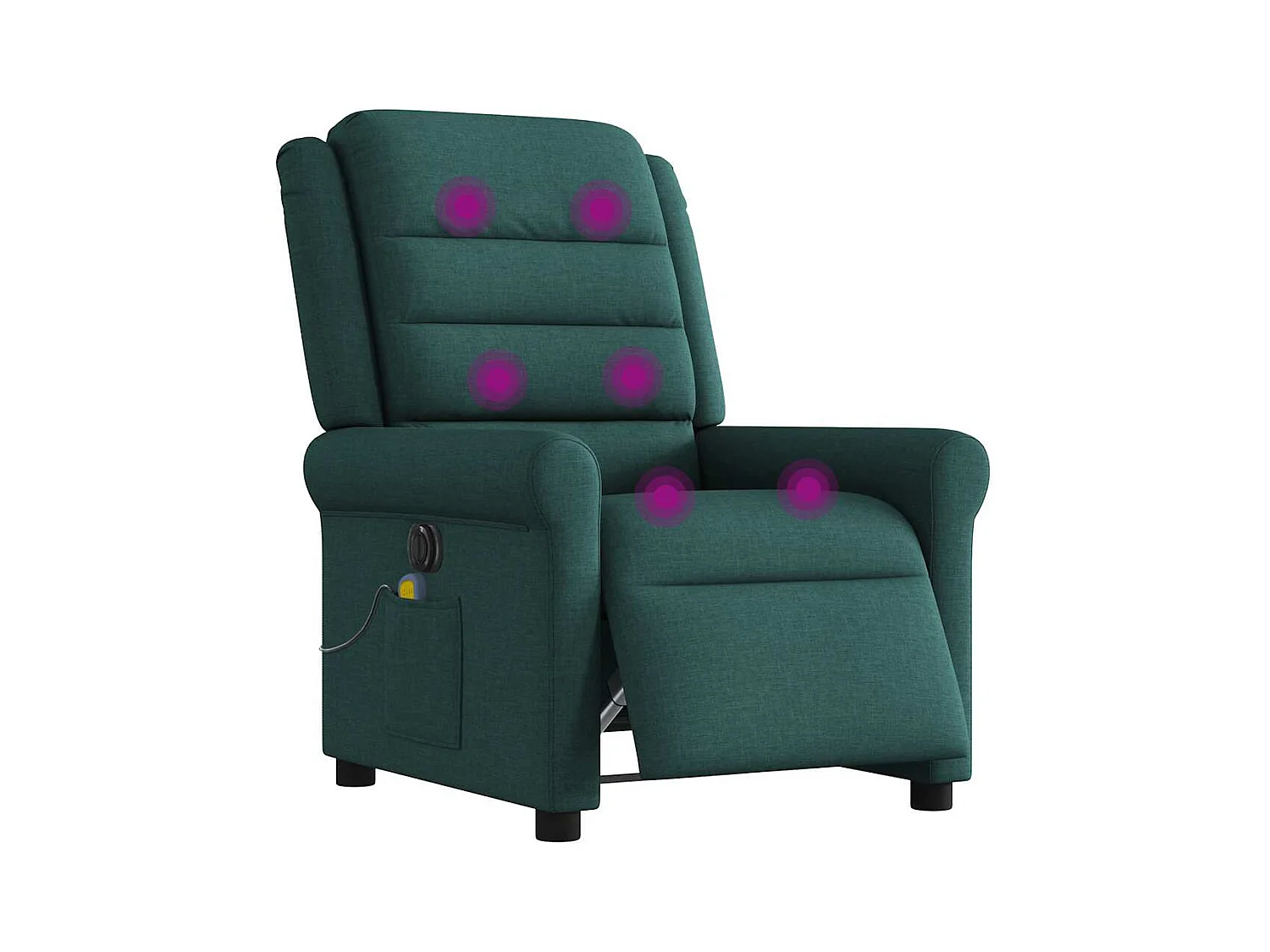 Fauteuil inclinable électrique-Fauteuil de massage de Salon Vert foncé Tissu SHL2953