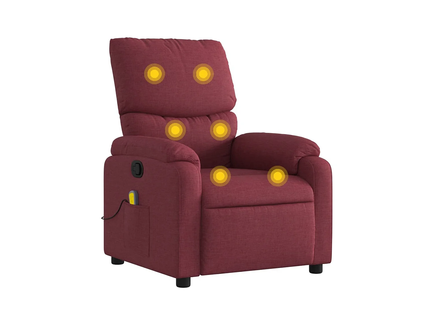 Fauteuil inclinable-Chaise de relax-Fauteuil de Massage Rouge bordeaux Tissu SHL3915