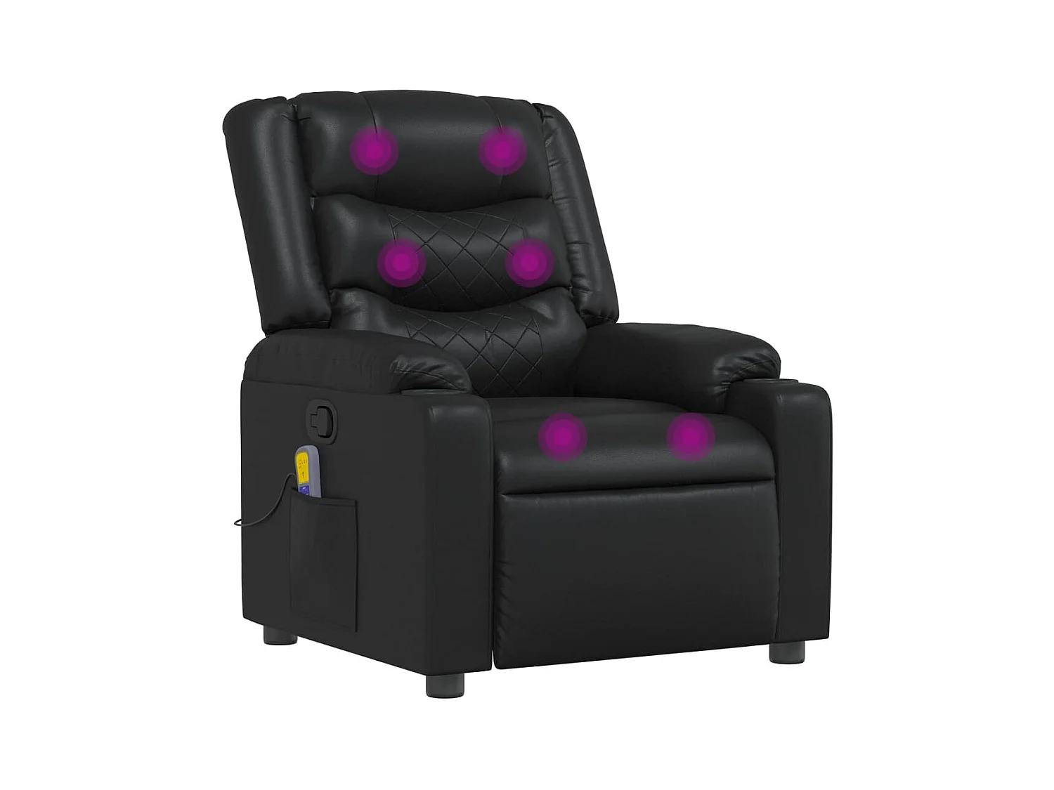 Fauteuil inclinable-Chaise de relax-Fauteuil de Massage Noir Similicuir SHL1403