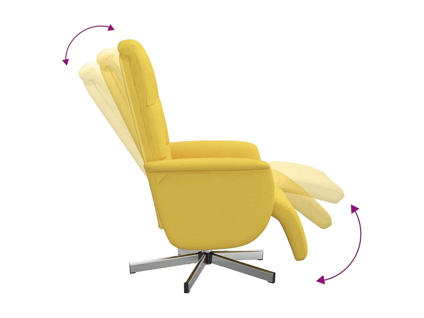 Relaxsessel | Lounge Sessel für Wohnzimmer mit Fußteil Hellgelb Stoff SHL98382