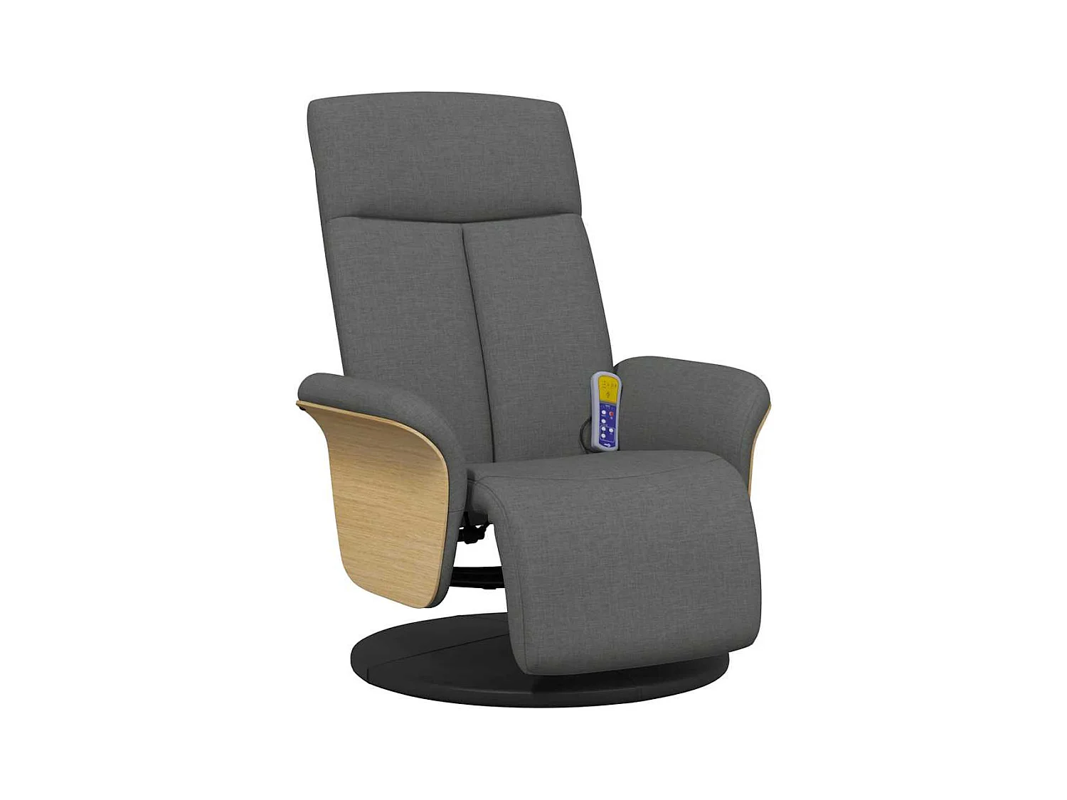 Sillón de relax | Sillón reclinable de masaje con reposapiés tela gris oscuro SHL4785