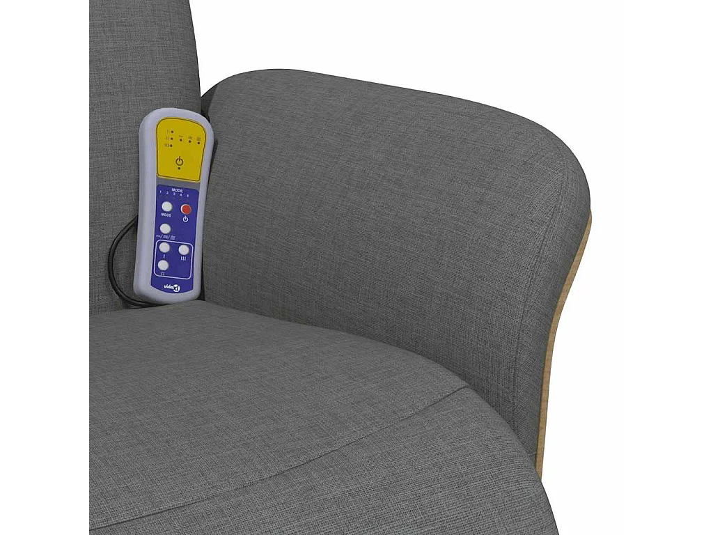 Sillón de relax | Sillón reclinable de masaje con reposapiés tela gris oscuro SHL4785