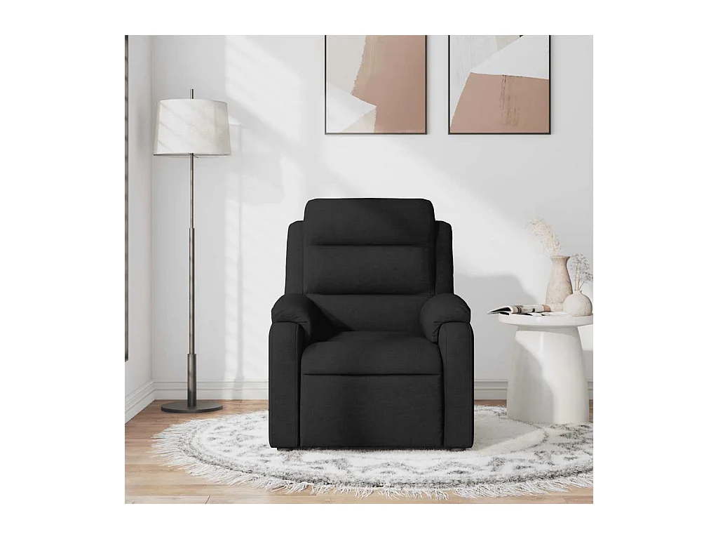 Poltrona de massagens reclinável tecido preto SHL432017