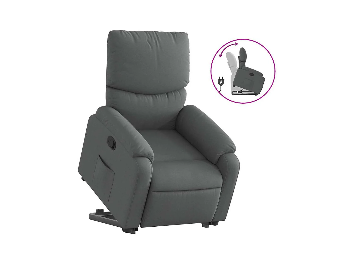 Sillón de relax | Silla | Sillón reclinable elevable de tela gris oscuro SHL8307