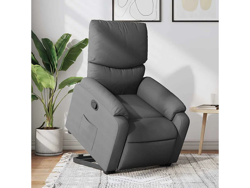 Sillón de relax | Silla | Sillón reclinable elevable de tela gris oscuro SHL8307