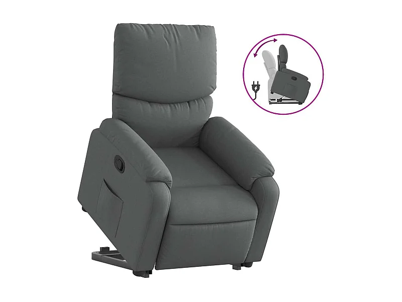 Fauteuil inclinable-Chaise de relax-Fauteuil salon Gris foncé Tissu SHL2787