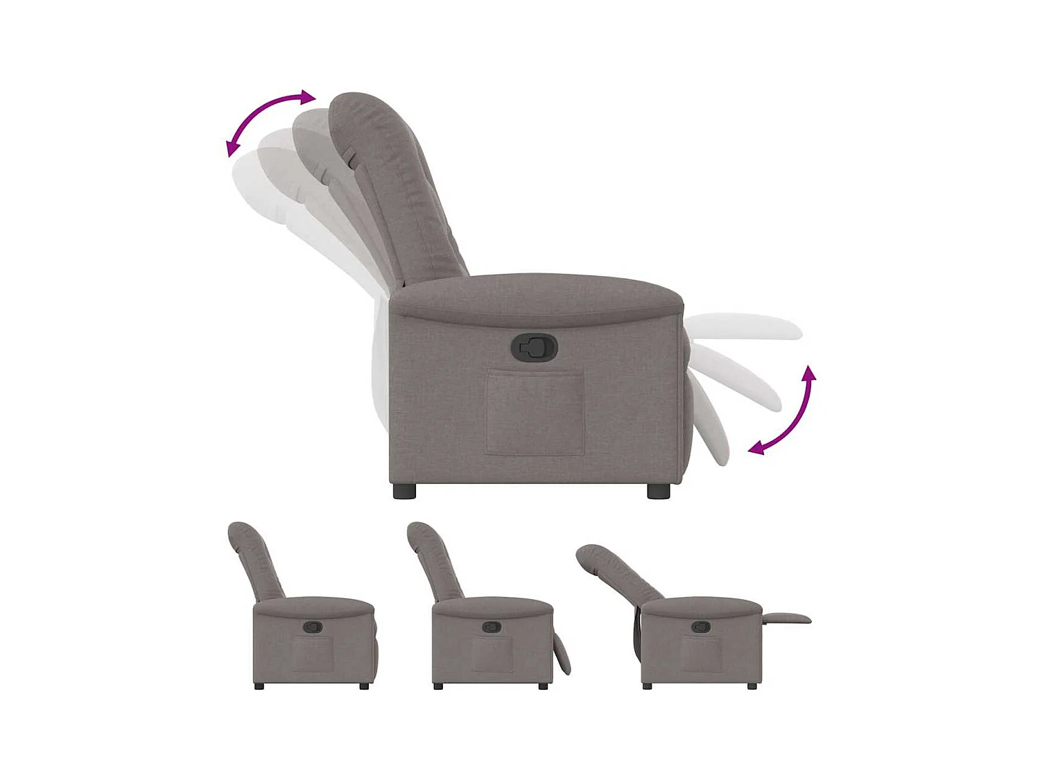 Poltrona Reclinável | Poltrona Confortável Relax tecido cinzento-acastanhado SHL877543