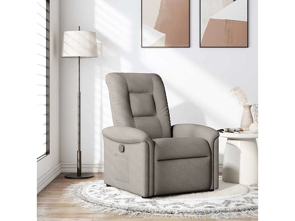 Fauteuil inclinable-Chaise de relax-Fauteuil TV Taupe Tissu SHL3057