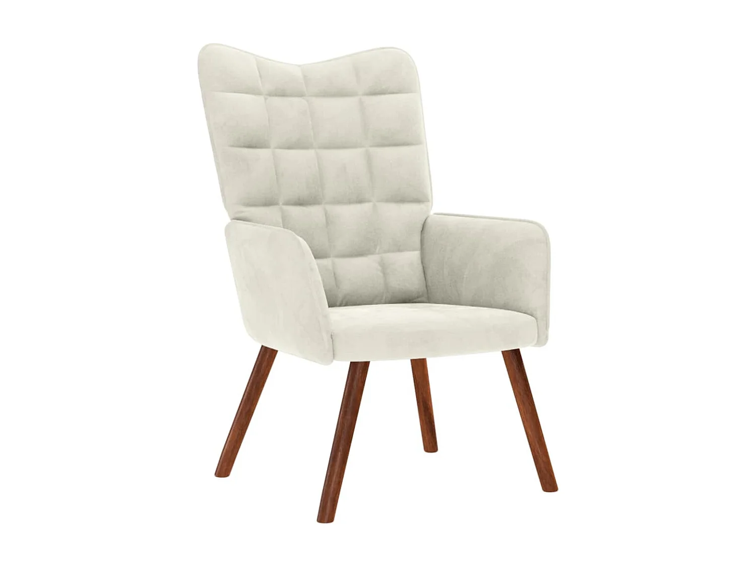 Fauteuil de Salon-Chaise de relaxation moderne crème velours SHL3366