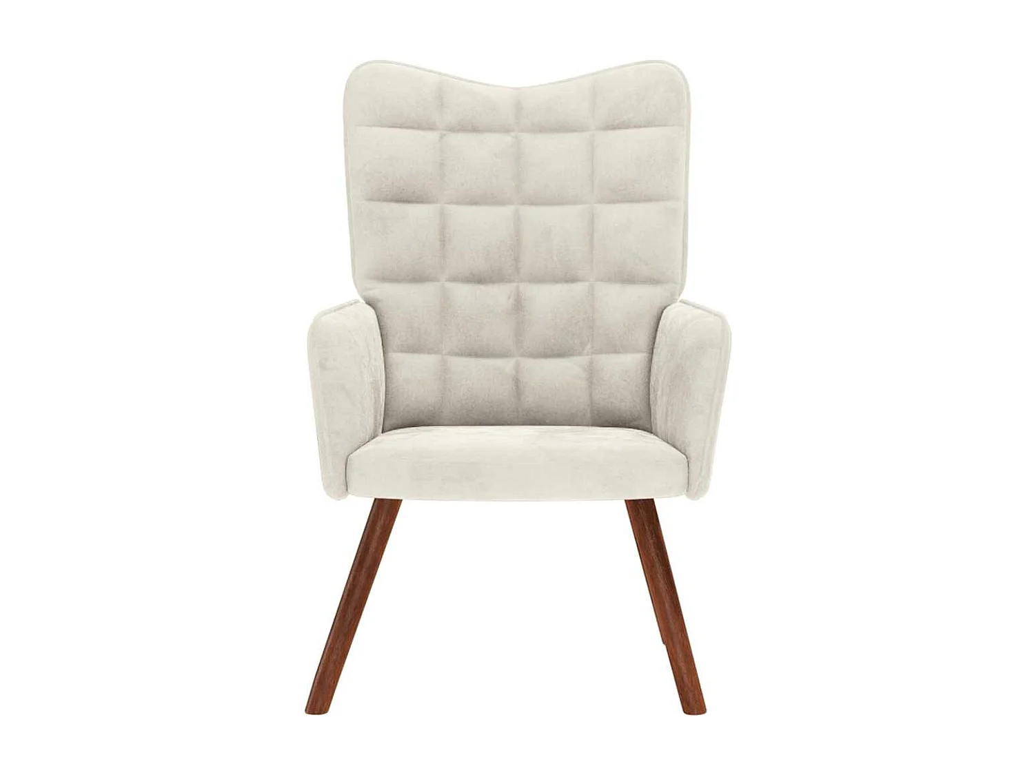 Fauteuil de Salon-Chaise de relaxation moderne crème velours SHL3366