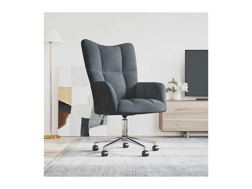 Sillón de relax | Silla de relax de terciopelo gris oscuro SHL9816