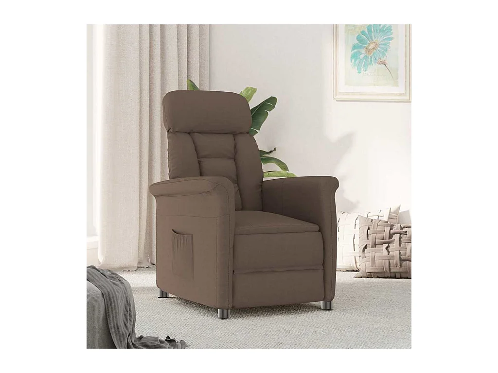 Sillón de relax | Sillón Reclinable Marrón Marrón oscuro 70.5x96.5x95 cm tela SHL5789