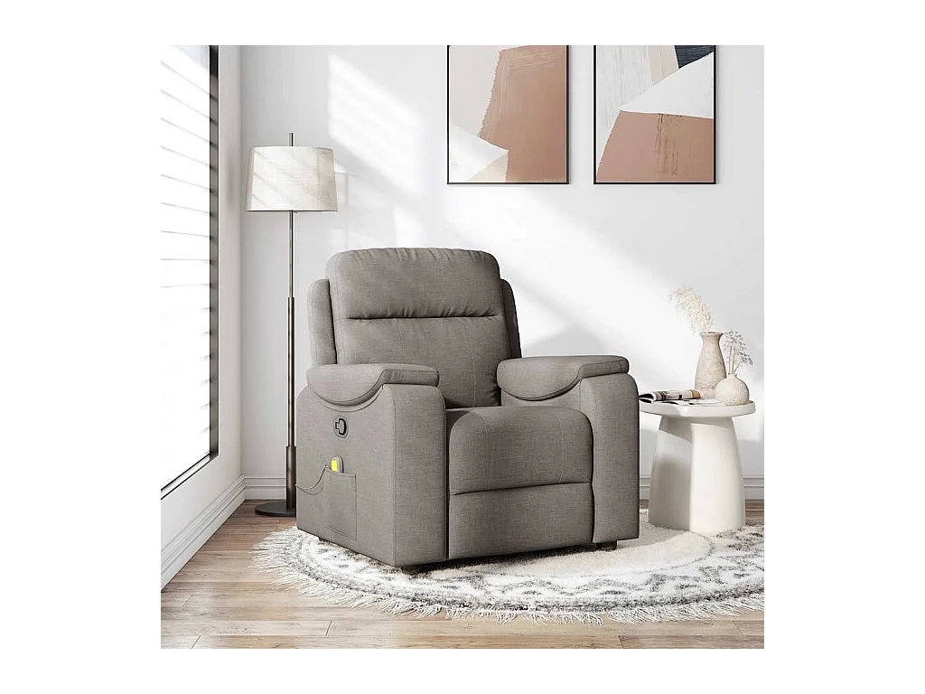 Sillón de salón | Silla | Sillón de masaje reclinable de tela gris taupé SHL3515