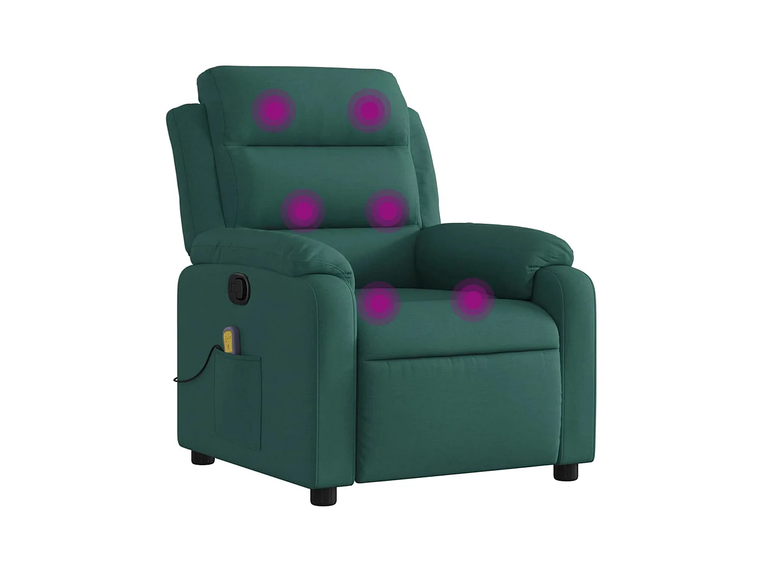 Fauteuil inclinable-Chaise de relax-Fauteuil de Massage Vert foncé Tissu SHL3569