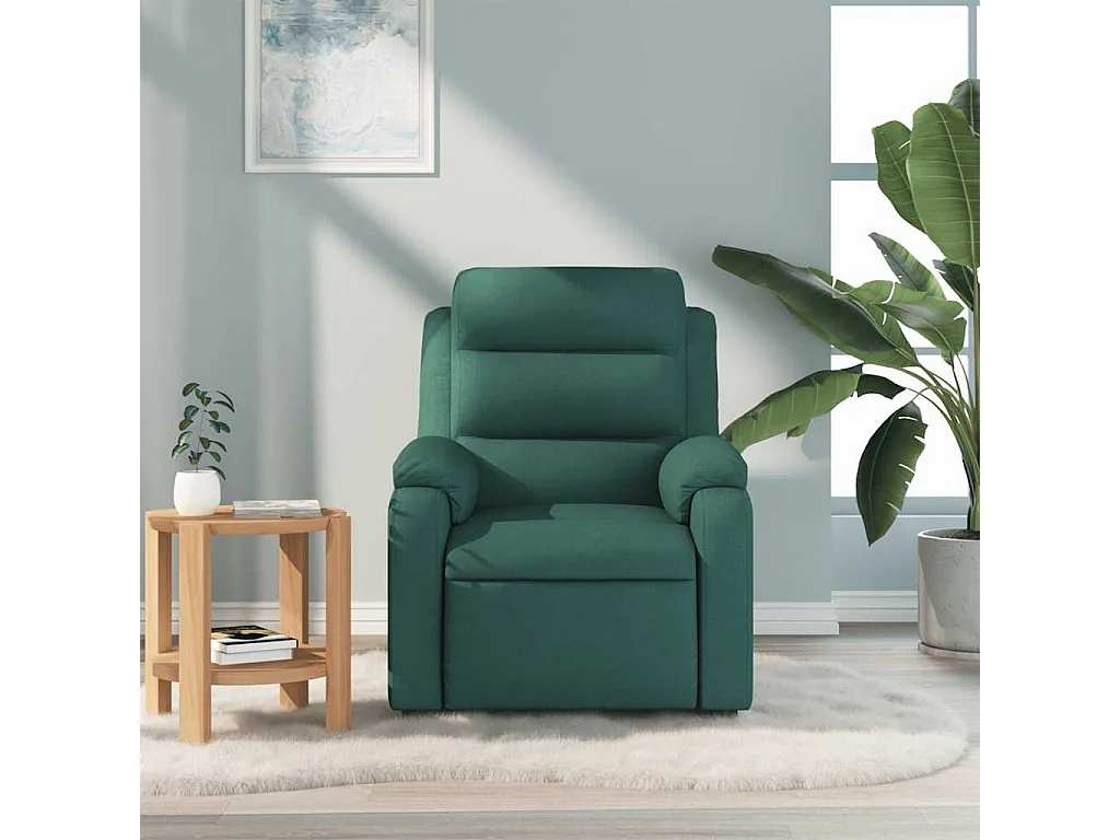 Sillón de salón | Silla | Sillón de masaje reclinable de tela verde oscuro SHL7660