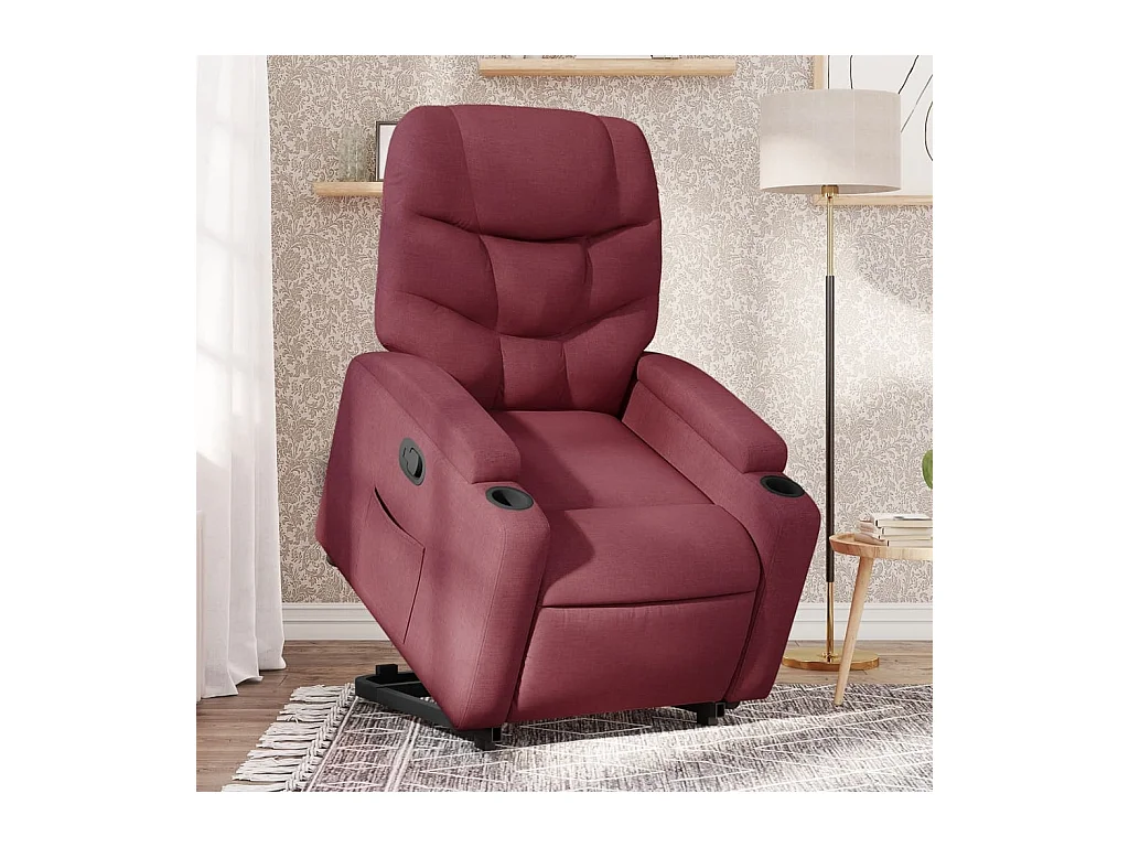 Fauteuil inclinable-Chaise de relax-Fauteuil salon rouge bordeaux tissu SHL3404