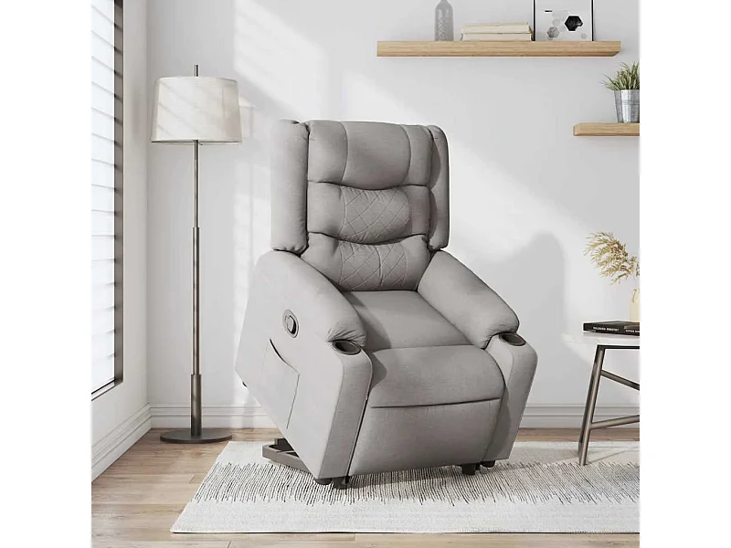 Sillón de relax | Silla | Sillón reclinable elevable de tela gris nube SHL5785
