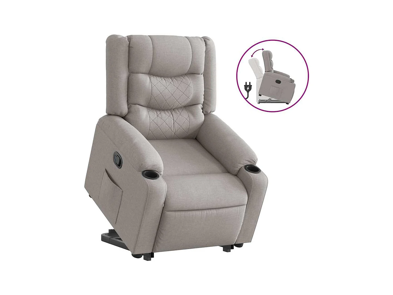 Sillón de relax | Silla | Sillón reclinable elevable de tela gris nube SHL5785