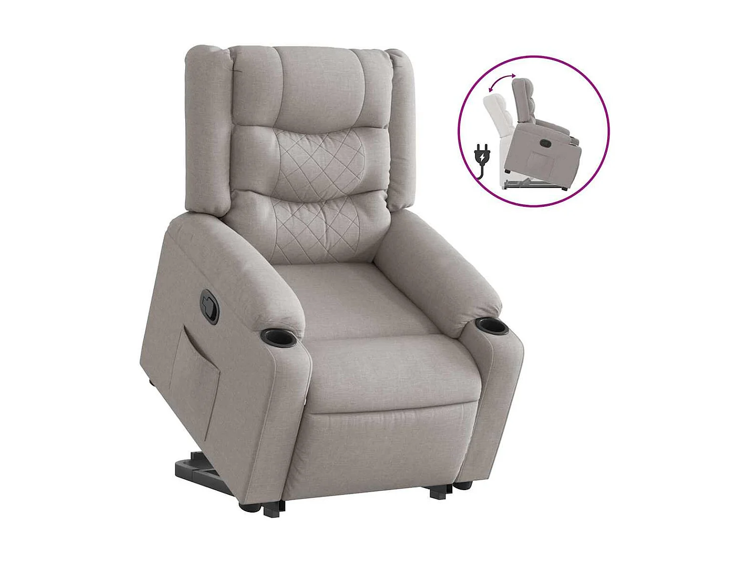 Fauteuil inclinable-Chaise de relax-Fauteuil TV gris nuage tissu SHL2788