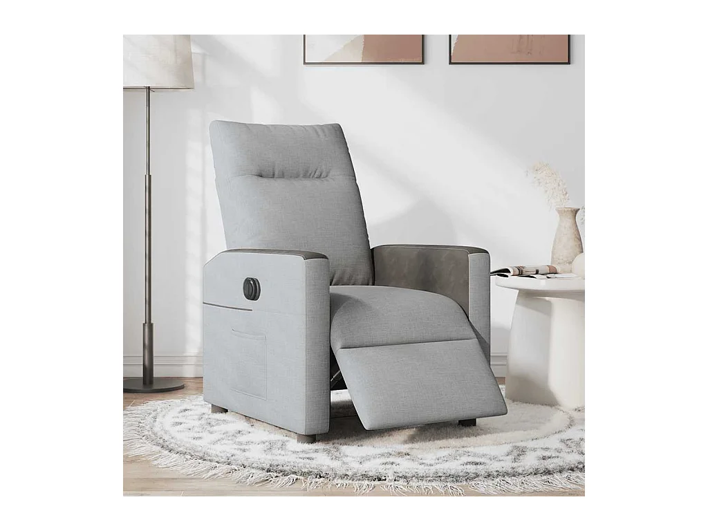 Fauteuil inclinable électrique-Chaise de relax-Fauteuil TV Gris clair Tissu SHL1699