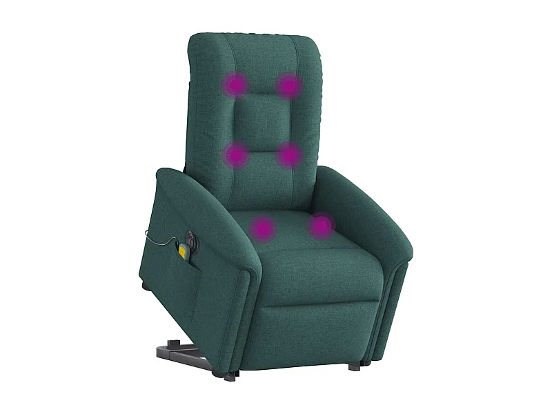 Fauteuil inclinable électrique-Chaise de relax-Fauteuil de Massage Vert foncé Tissu SHL3956