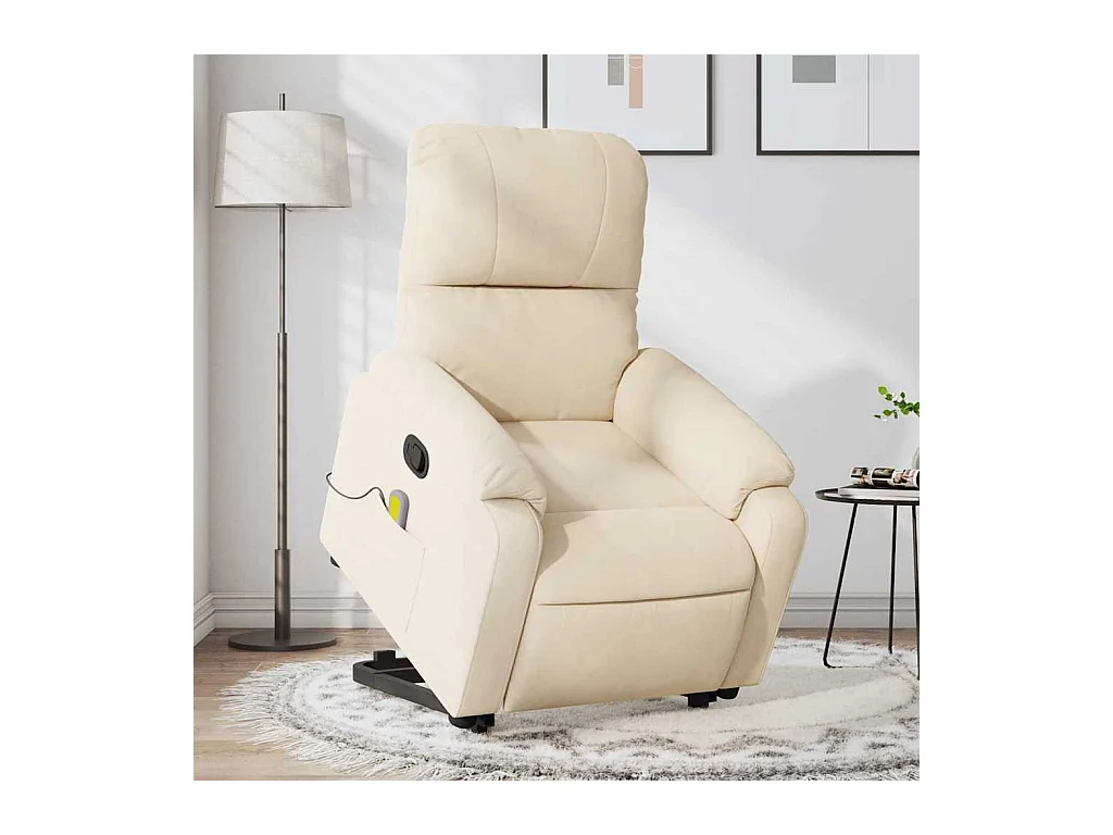 Sillón de relax | Sillón reclinable de masaje elevable tela de microfibra beige SHL4772