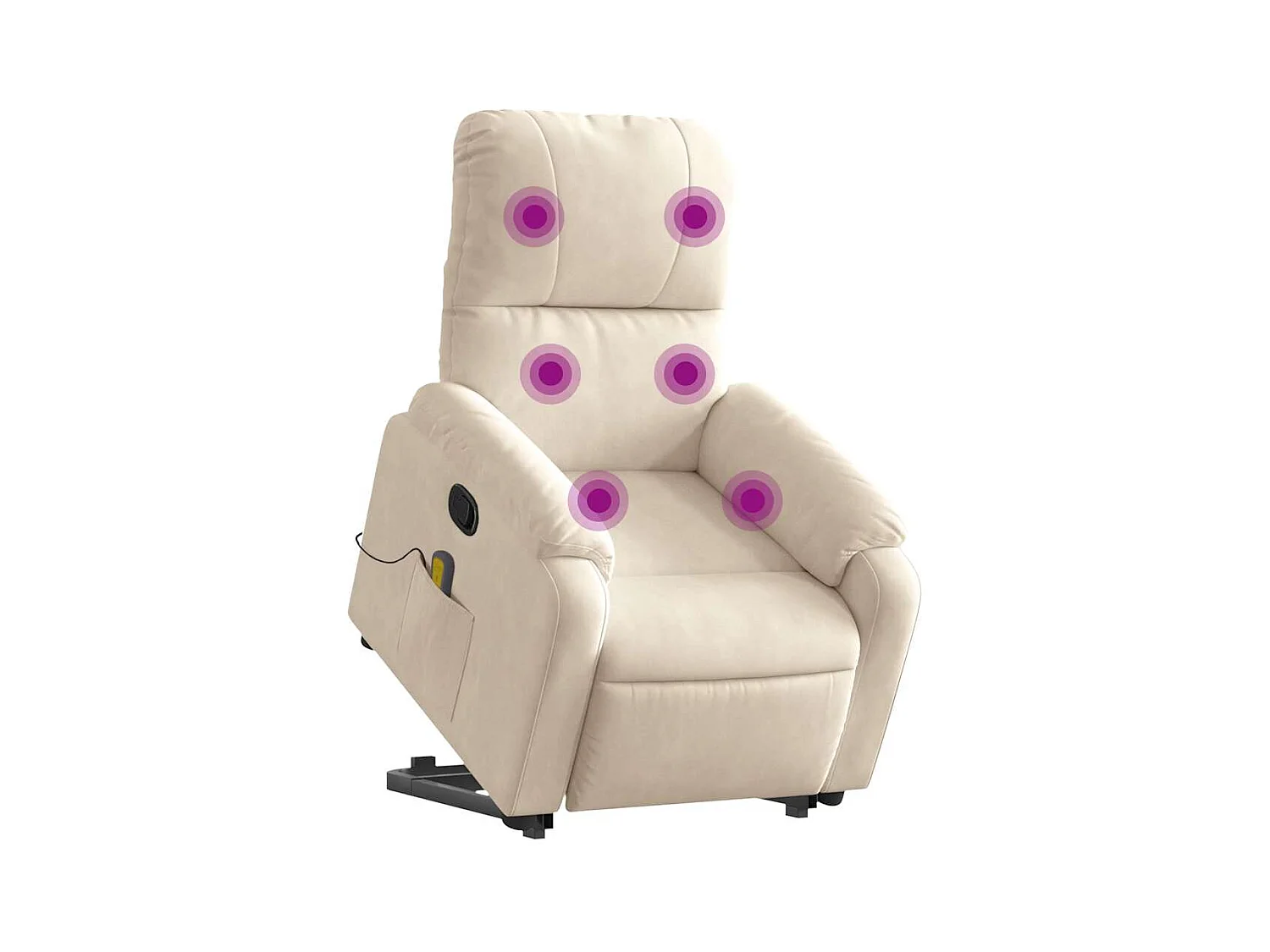 Sillón de relax | Sillón reclinable de masaje elevable tela de microfibra beige SHL4772