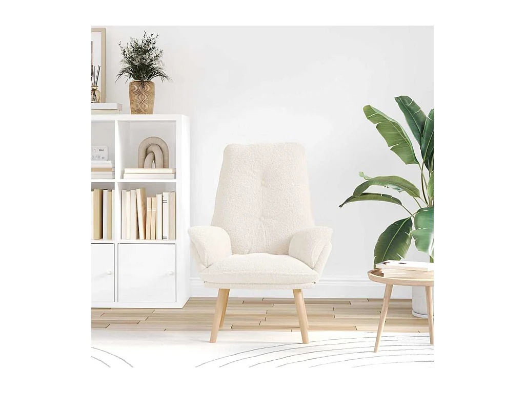 Sillón de relax | Silla Relax | Sillón de salón Crema 69x74x93 cm tela SHL2309