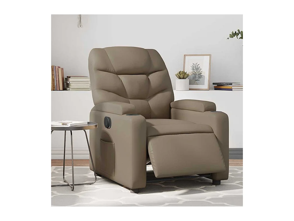 Sillón de relax | Sillón reclinable eléctrico de cuero sintético color capuchino SHL2788