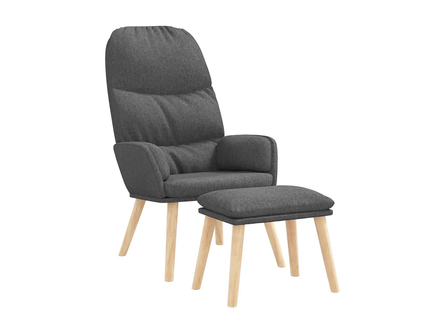 Chaise de relaxation moderne avec tabouret-Fauteuil de Salon Gris clair Tissu SHL5304