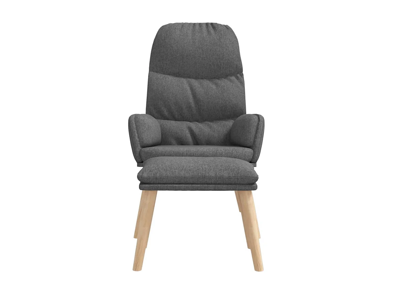 Chaise de relaxation moderne avec tabouret-Fauteuil de Salon Gris clair Tissu SHL5304