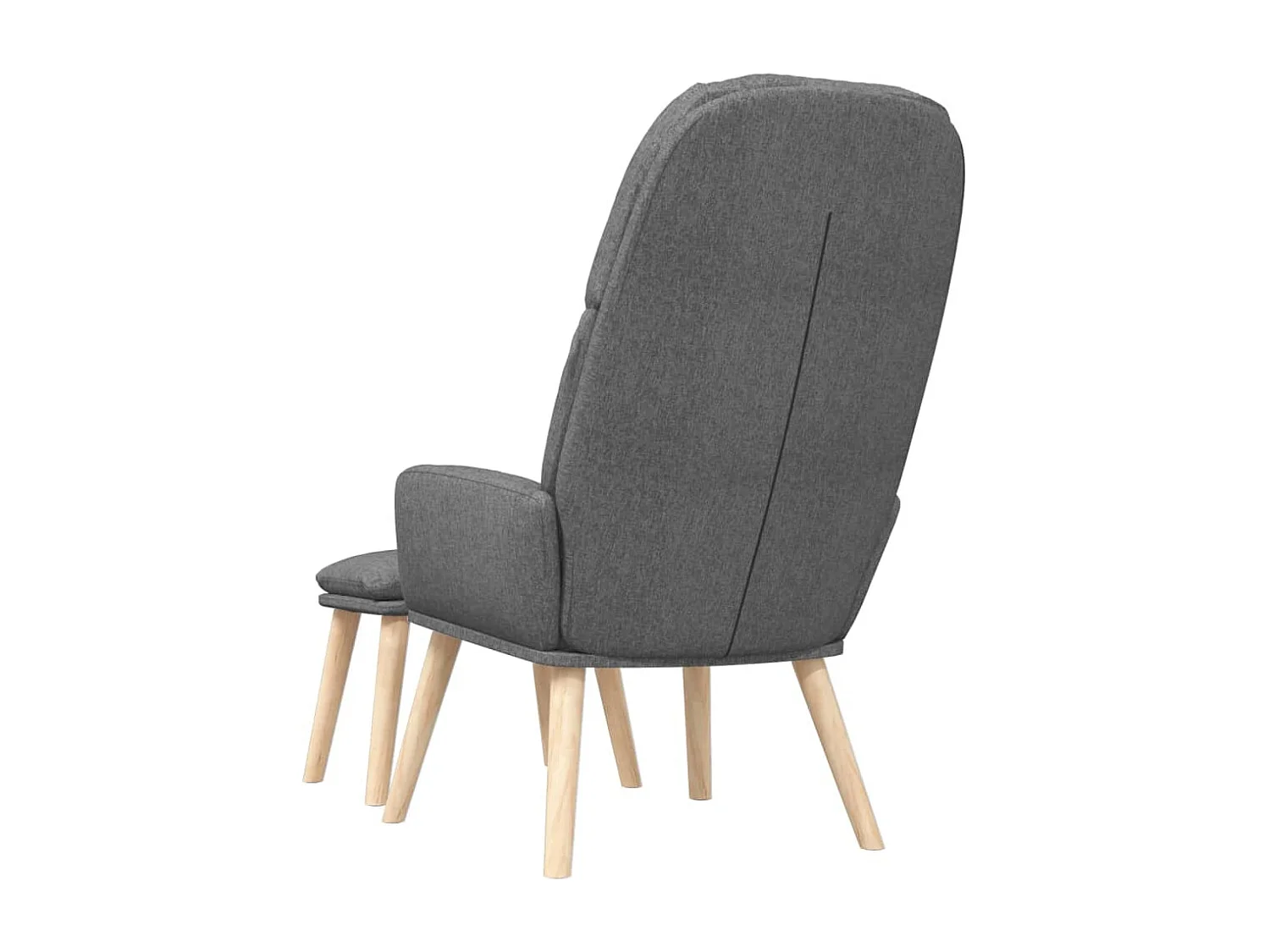 Chaise de relaxation moderne avec tabouret-Fauteuil de Salon Gris clair Tissu SHL5304