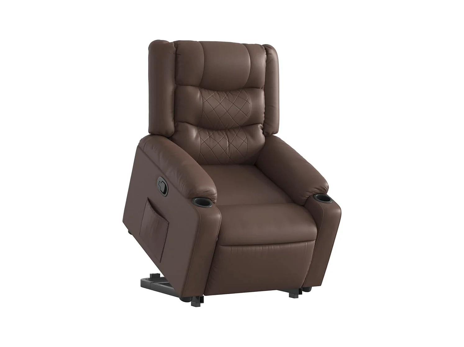 Sillón de relax | Sillón reclinable elevable cuero sintético marrón SHL7960