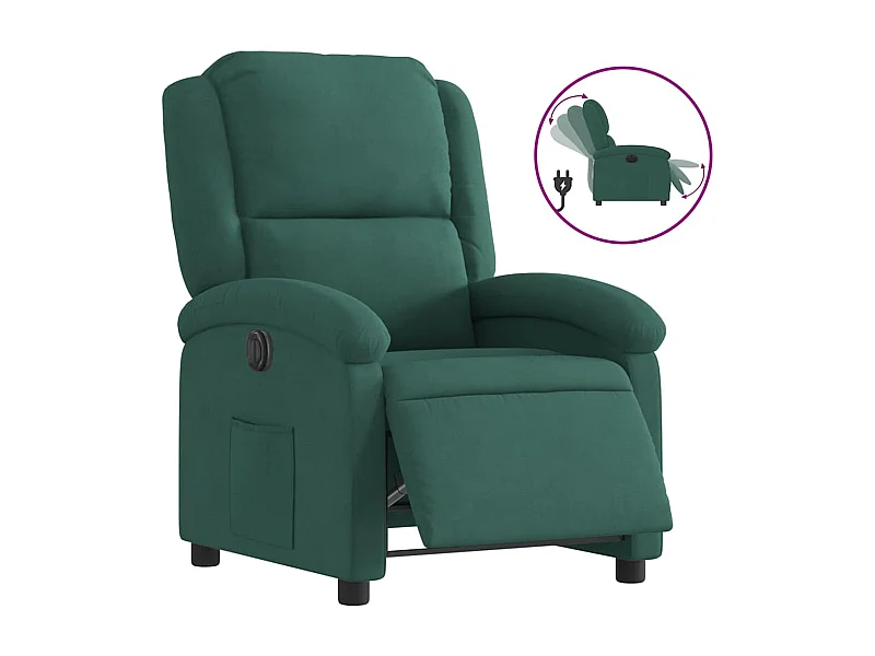 Sillón de relax | Silla | Sillón reclinable eléctrico de terciopelo verde oscuro SHL5057