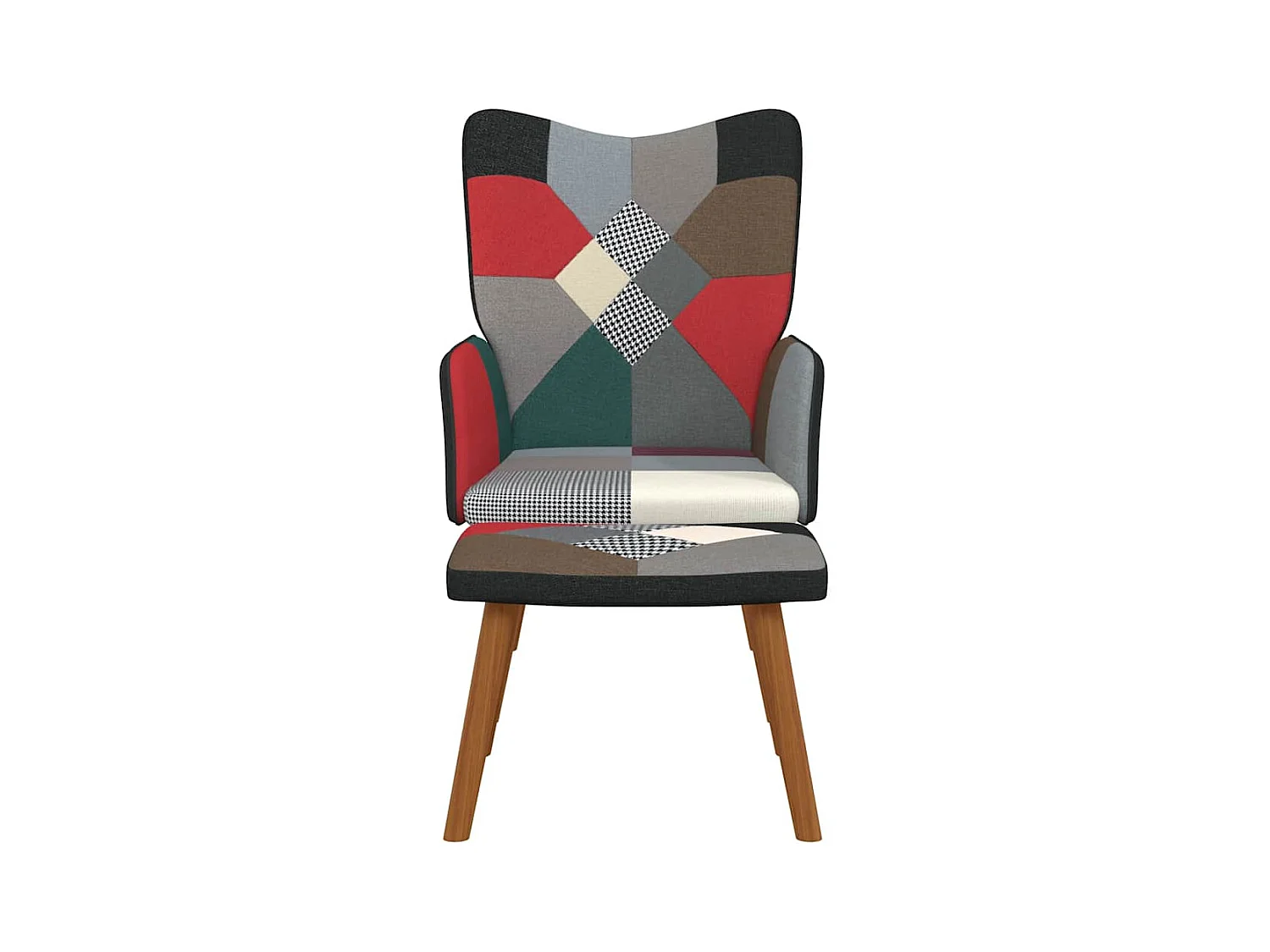 Silla de relajación | Sillón de relax con reposapiés tela patchwork SHL2859