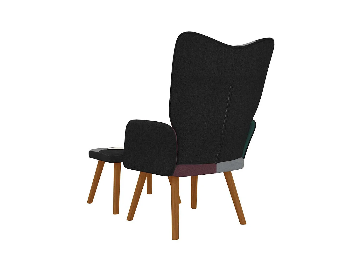 Silla de relajación | Sillón de relax con reposapiés tela patchwork SHL2859