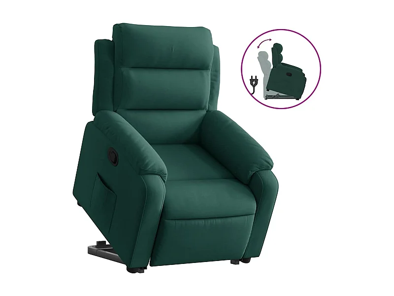 Sillón de relax | Silla | Sillón reclinable elevable terciopelo verde oscuro SHL5079