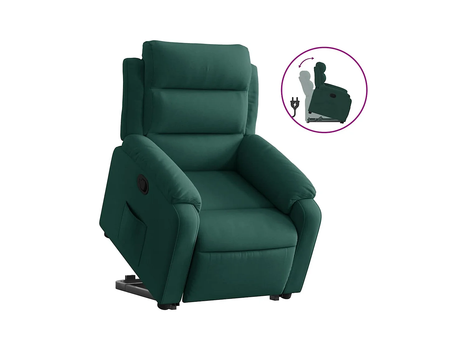 Fauteuil inclinable-Chaise de relax-Fauteuil salon Vert foncé Velours SHL2585