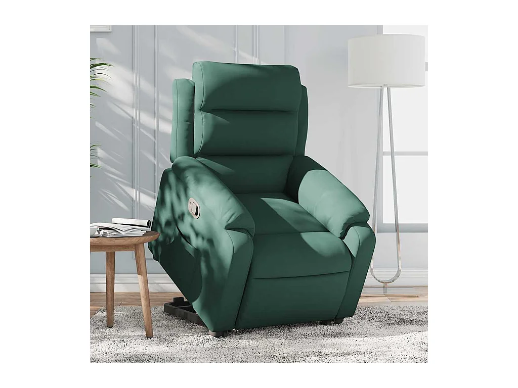 Fauteuil inclinable-Chaise de relax-Fauteuil salon Vert foncé Velours SHL2585