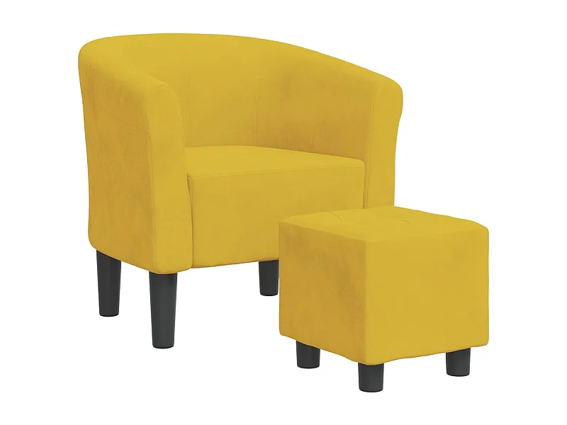 Sillón de salón | Silla de relax con taburete terciopelo amarillo SHL5298