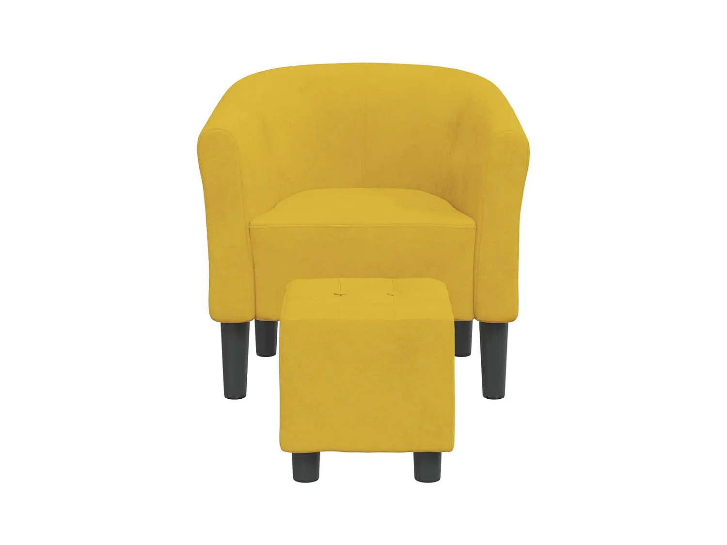 Sillón de salón | Silla de relax con taburete terciopelo amarillo SHL5298