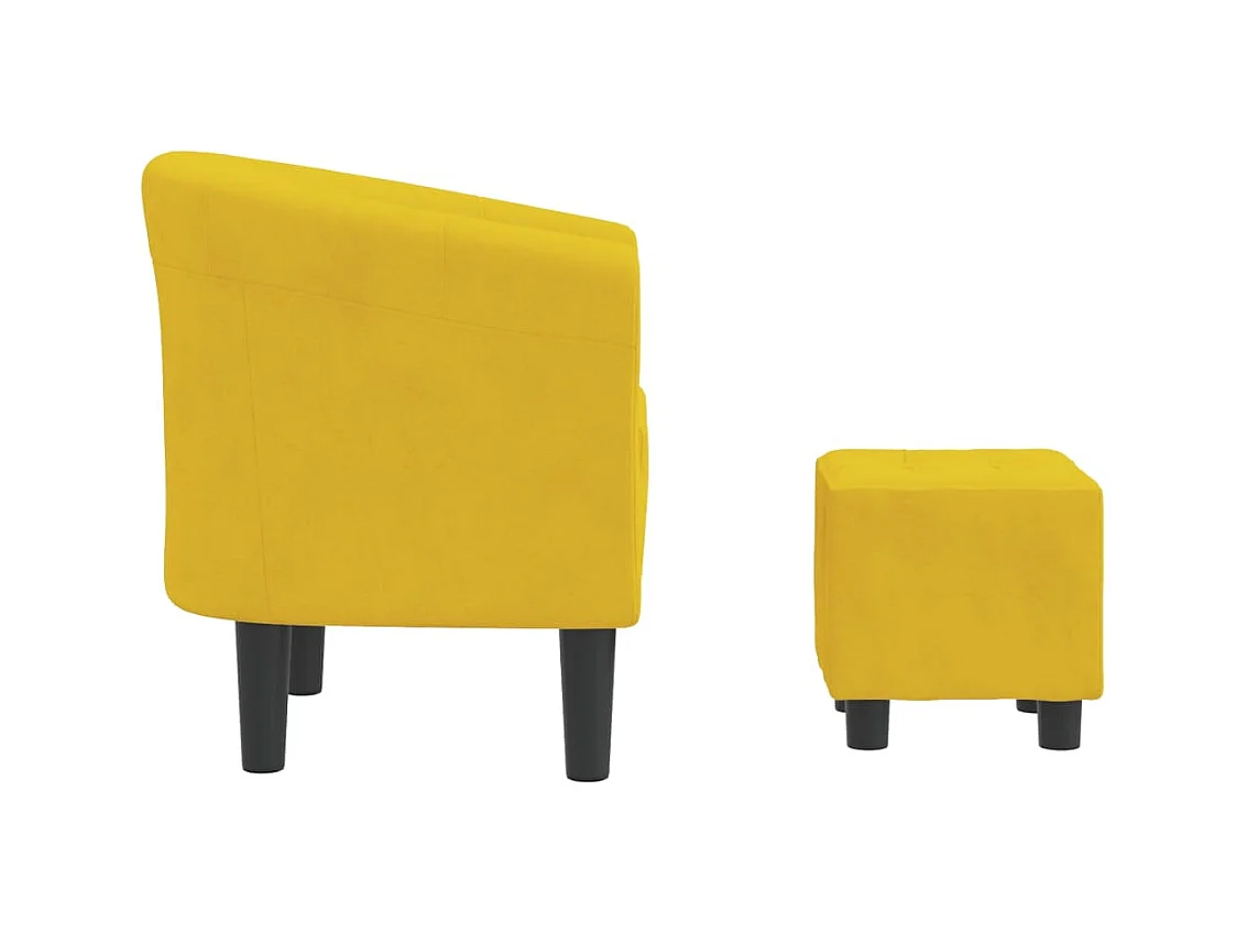 Sillón de salón | Silla de relax con taburete terciopelo amarillo SHL5298