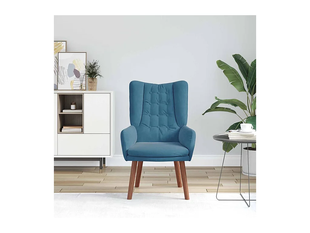 Sillón de relax | Silla Relax | Sillón de salón Azul 63x67x94 cm Terciopelo SHL6483