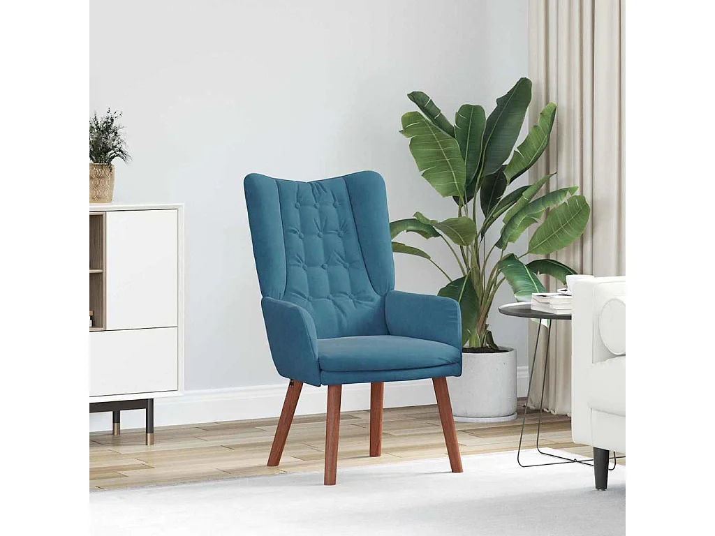 Relaxstoel | Ontspanningsstoel Blauw 63 x 67 x 94 cm Fluweel