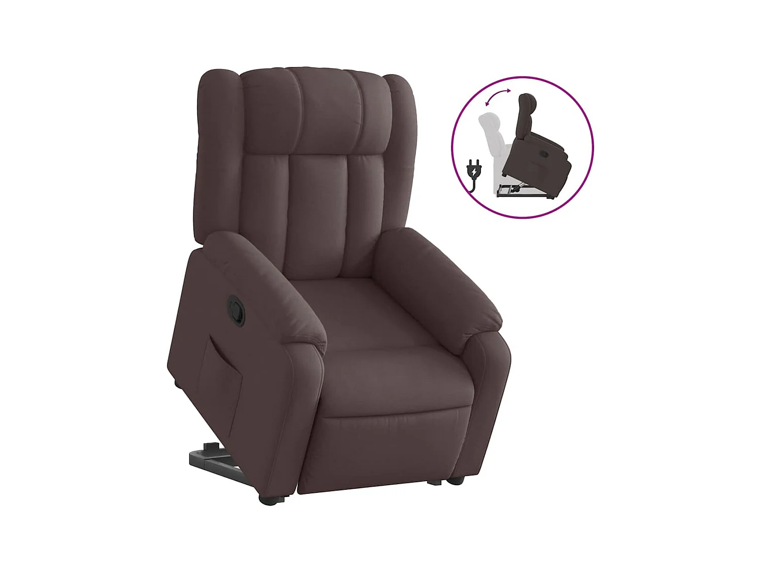 Fauteuil inclinable-Chaise de relax-Fauteuil salon marron foncé tissu SHL3633