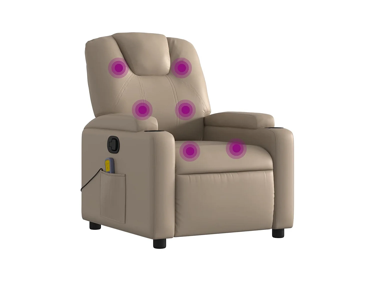 Fauteuil inclinable-Chaise de relax-Fauteuil de Massage Cappuccino Similicuir SHL2110