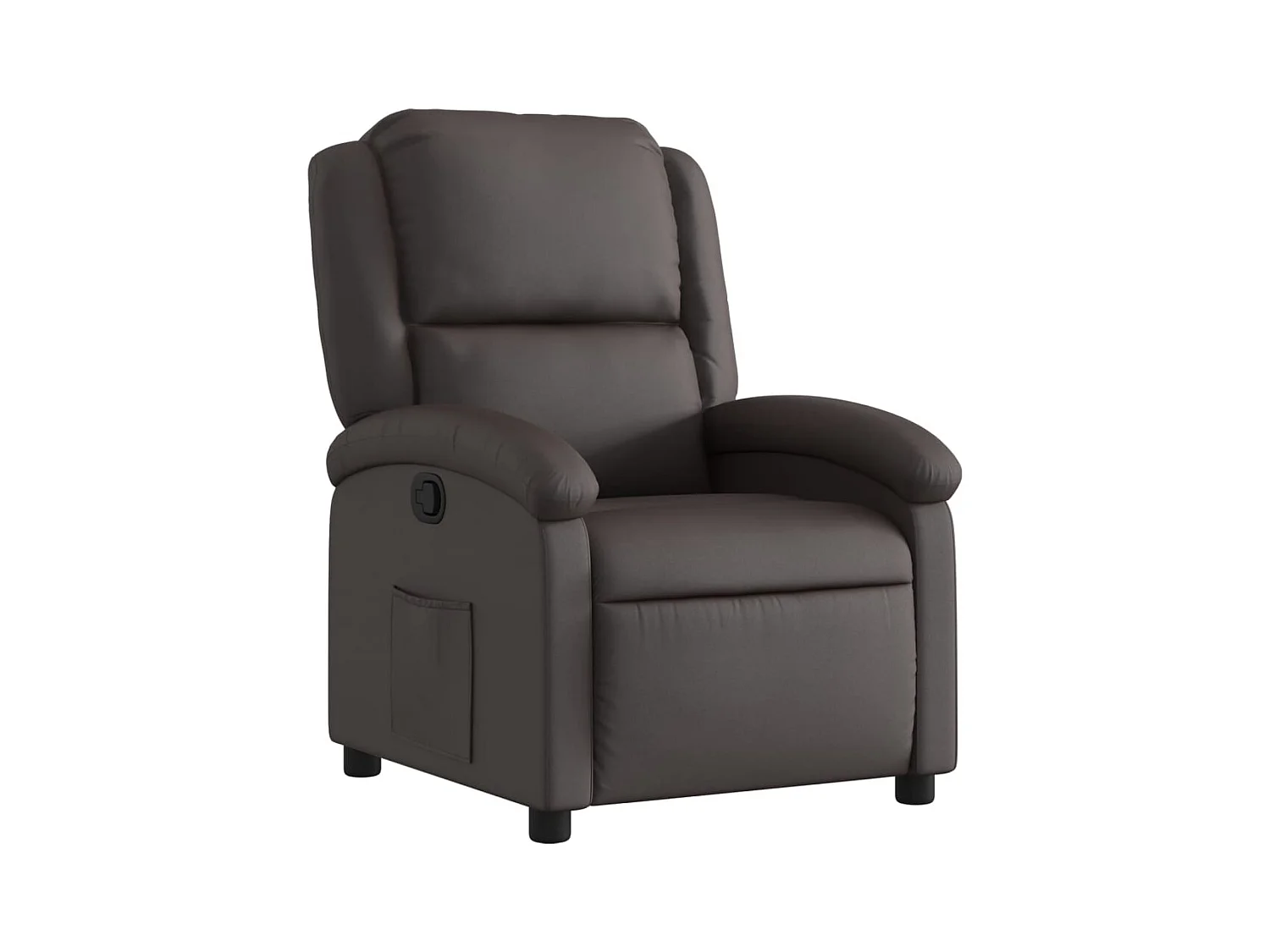 Fauteuil inclinable-Chaise de relax-Fauteuil salon marron foncé cuir véritable SHL5418