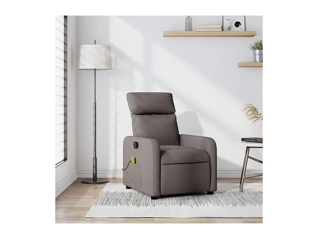 Poltrona de massagens reclinável tecido cinzento-acastanhado SHL616885