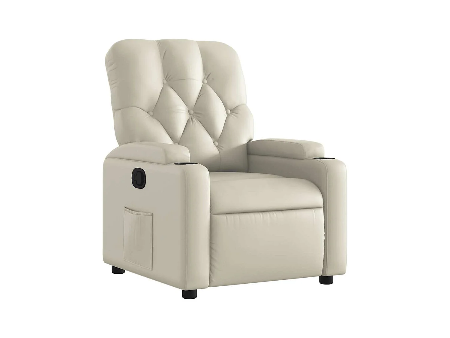 Fauteuil inclinable-Fauteuil salon Crème Similicuir SHL3630