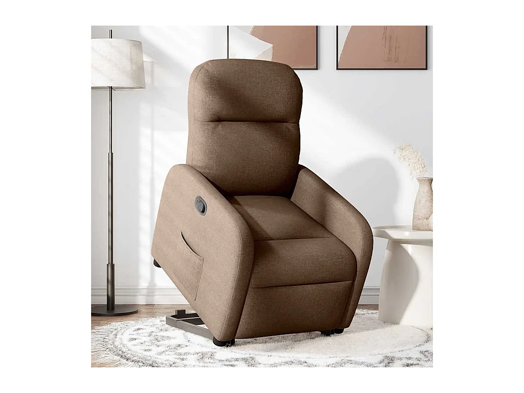 Fauteuil inclinable-Chaise de relax-Fauteuil TV Marron Tissu SHL5078